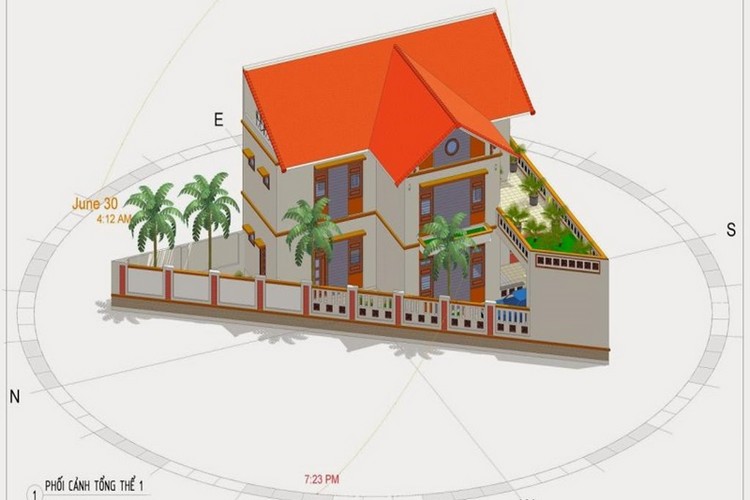 Khi xây nhà trên mảnh đất hình tam giác, cần phải có sự cân nhắc bàn bạc kỹ về thiết kế